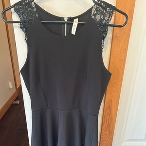 Small black dress with lace detail